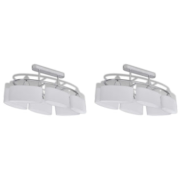 Plafondlamp Met Ellipsvormige Glazen Kappen 2 St E14