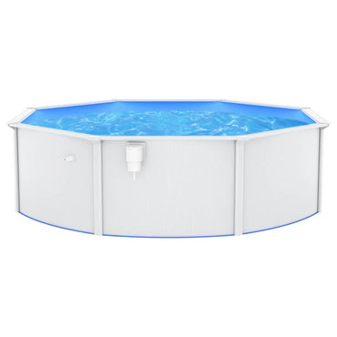 Met Stalen Wand Rond 460X120 Cm Wit