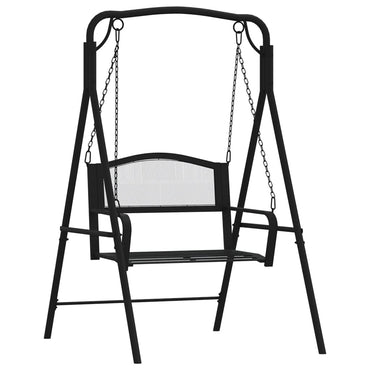 Schommelbank 124 Cm Staal Zwart Lichtgrijs