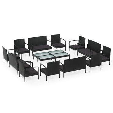 Loungeset Met Kussens Poly Rattan