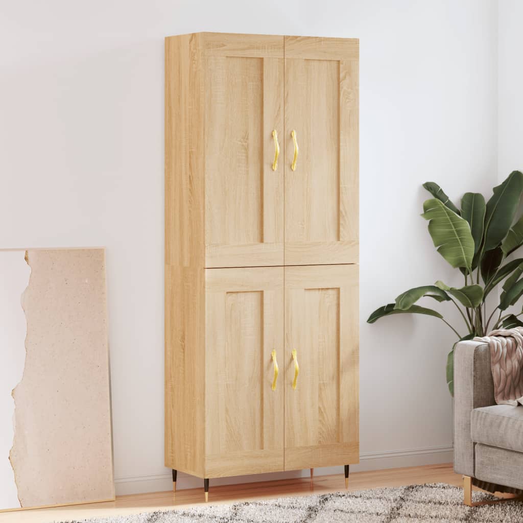 Hoge Kast 69,5X34X180 Cm Bewerkt Hout