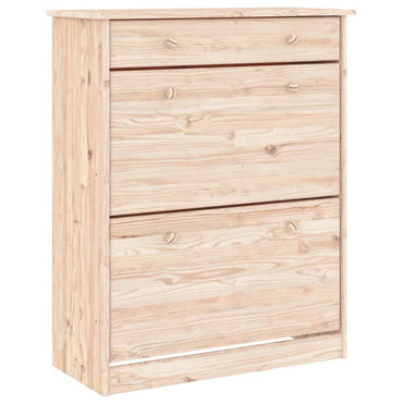 Schoenenkast Alta 77X35X96 Cm Massief Grenenhout Naturel