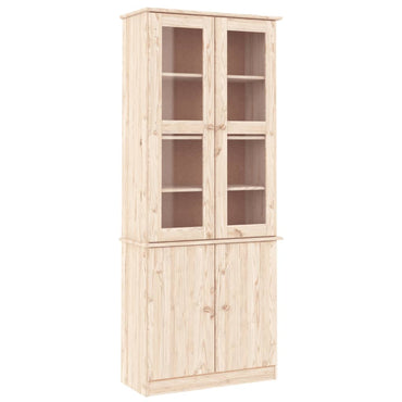 Vitrinekast Alta 77X35X186,5 Cm Massief Grenenhout
