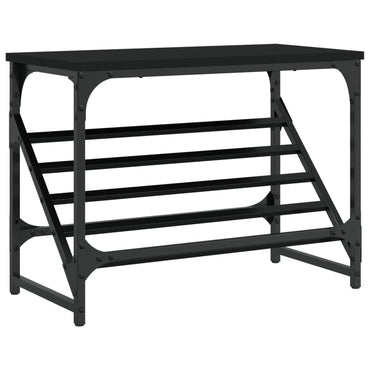 Schoenenrek 60X30X Bewerkt Hout Zwart