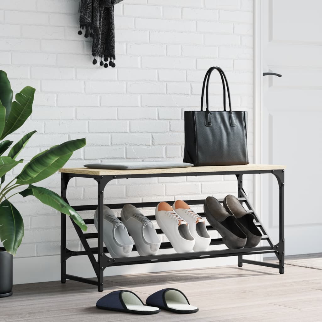 Schoenenrek 90X30X Bewerkt Hout Kleurig Sonoma Eiken