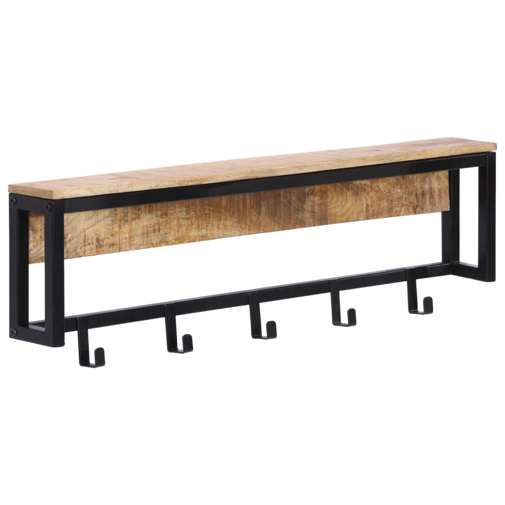 Kapstok 87X10X27 Cm Massief Ruw Mangohout