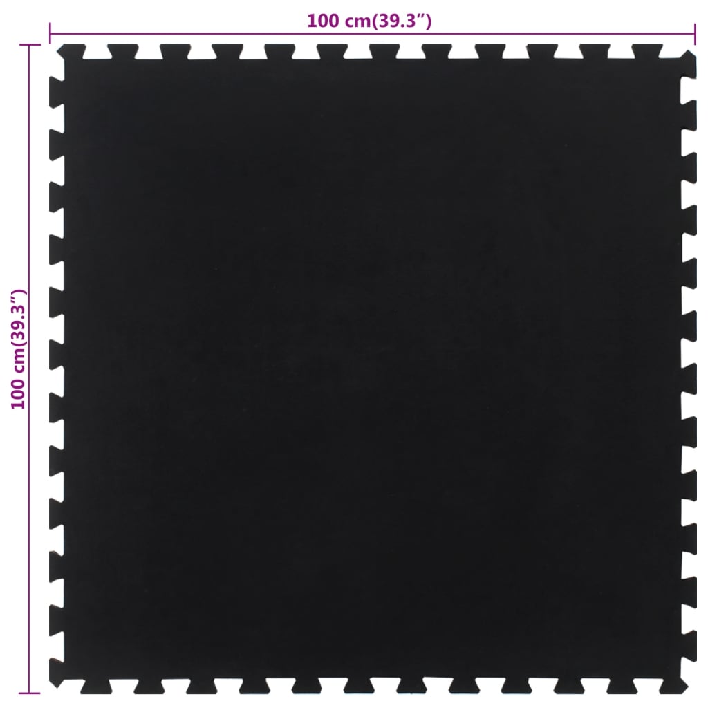 Rubbertegel 12 Mm 100X100 Cm Zwart