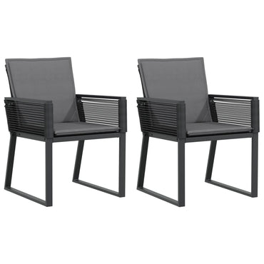 Tuinstoelen Met Kussens Poly Rattan Zwart