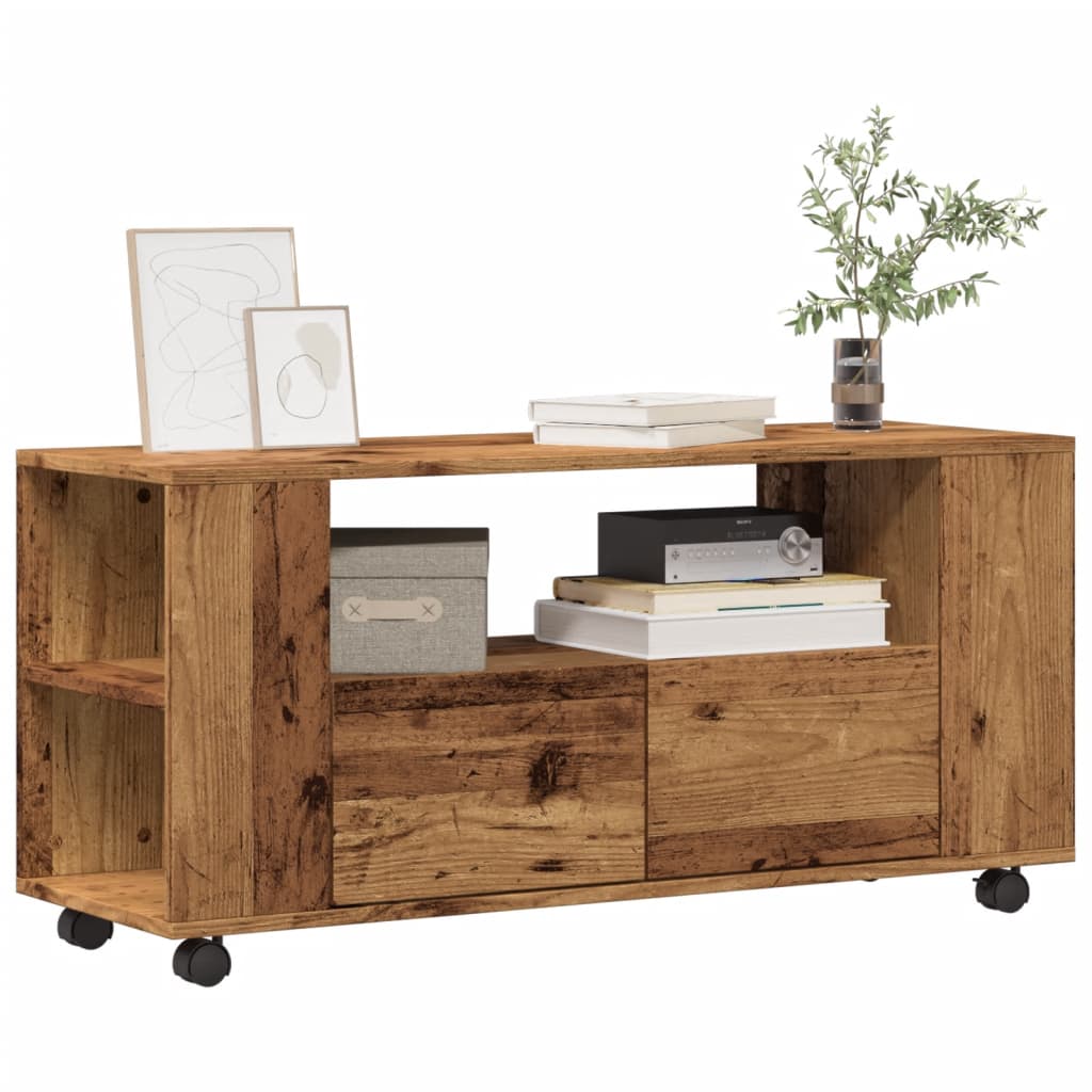 Tv-Meubel Wielen 102X34,5X43 Cm Spaanplaat Kleurig