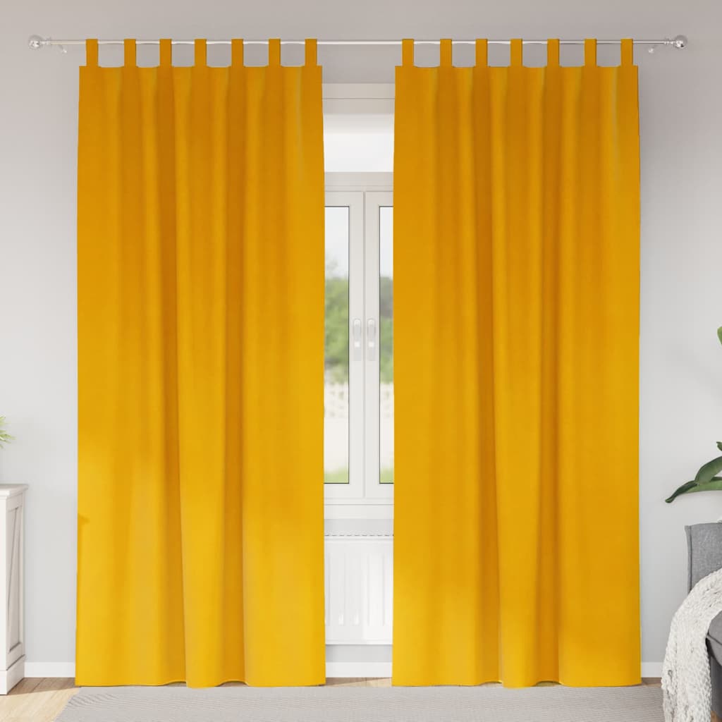 Verduisterende Gordijnen 2 Pcs Fluweel Mosterdgeel