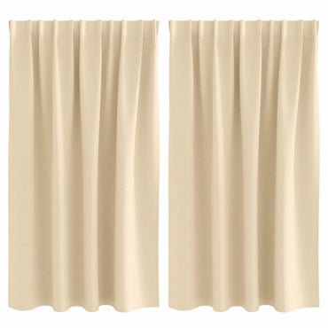 Zwart-Out Gordijnen Met Ringen 2 Pcs 140 X Crème