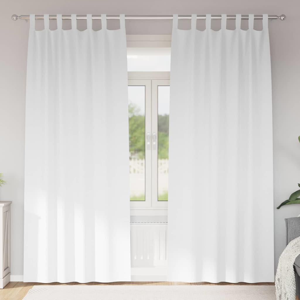 Zwart-Out Gordijnen Met Ringen 2 Pcs Helder Wit 140 X Zuiverwit