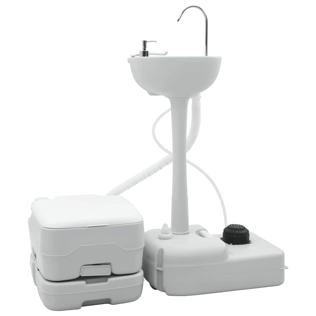 Camping Toilet Set 2 Pcs Blauw En Wit