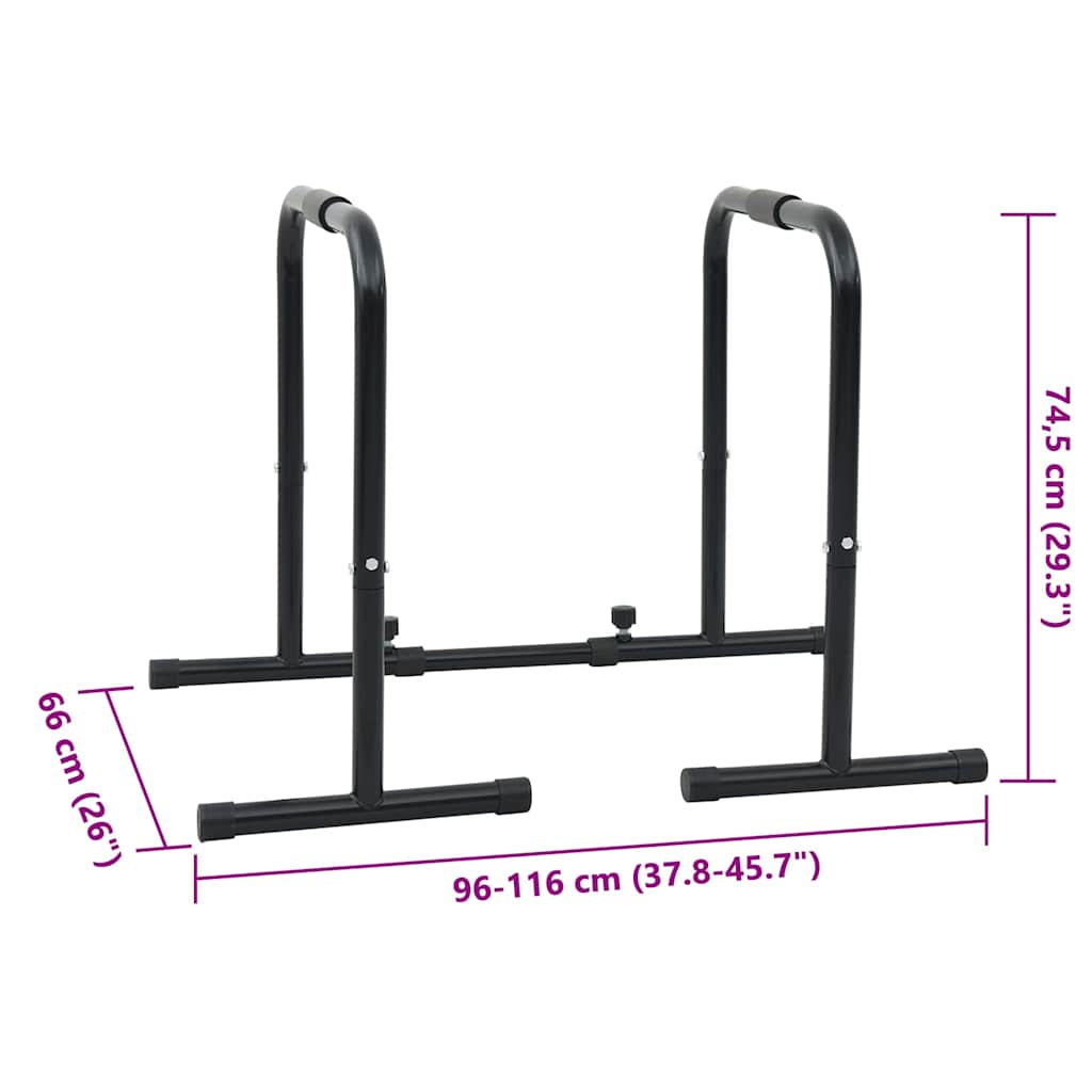 Dip Bar Zwart 116 X 66 X 74,5 Cm Gepoedercoat Staal