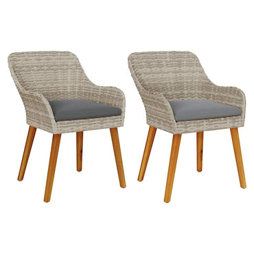 Tuinstoel 2 Pcs 62,5 X 55 X 82 Cm Poly Rattan