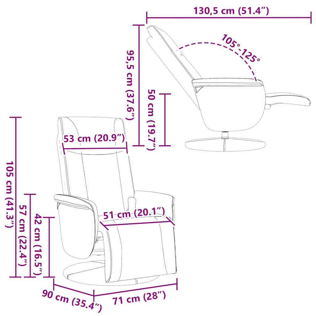 Draaibare Massagestoel 71 X 90 X 105 Cm Nep Leer