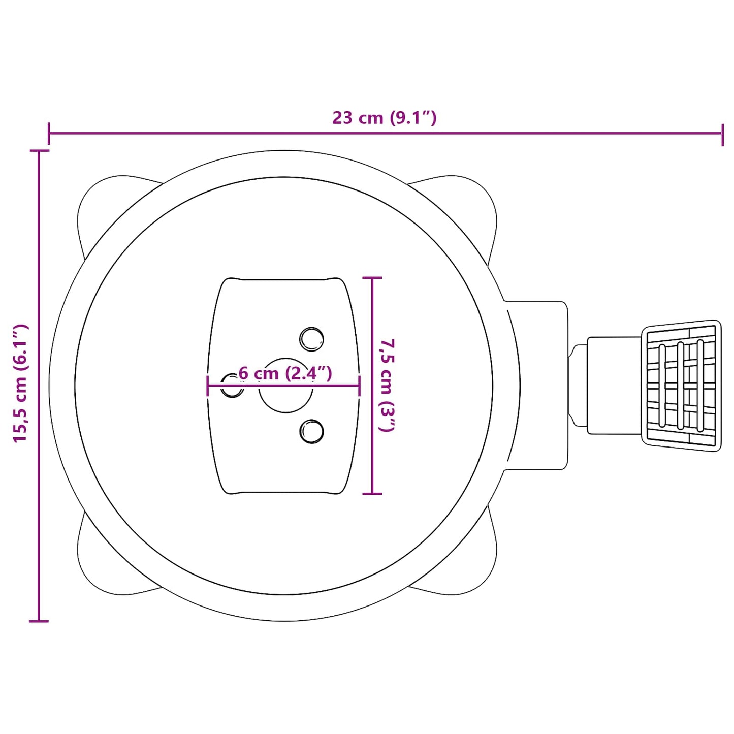Parasolvoet Zilver 23 X 14 X 6 Cm