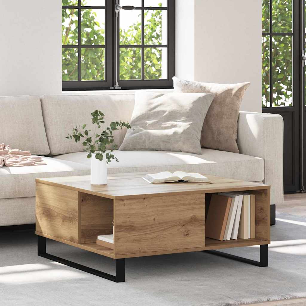 Salontafel 80 X 80 X 36,5 Cm Bewerkt Hout