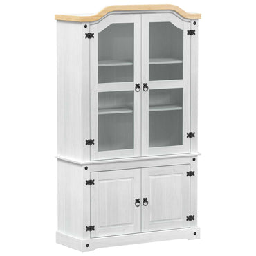 Vitrinekast 103,5 X 42 X 180 Cm Massief Grenenhout