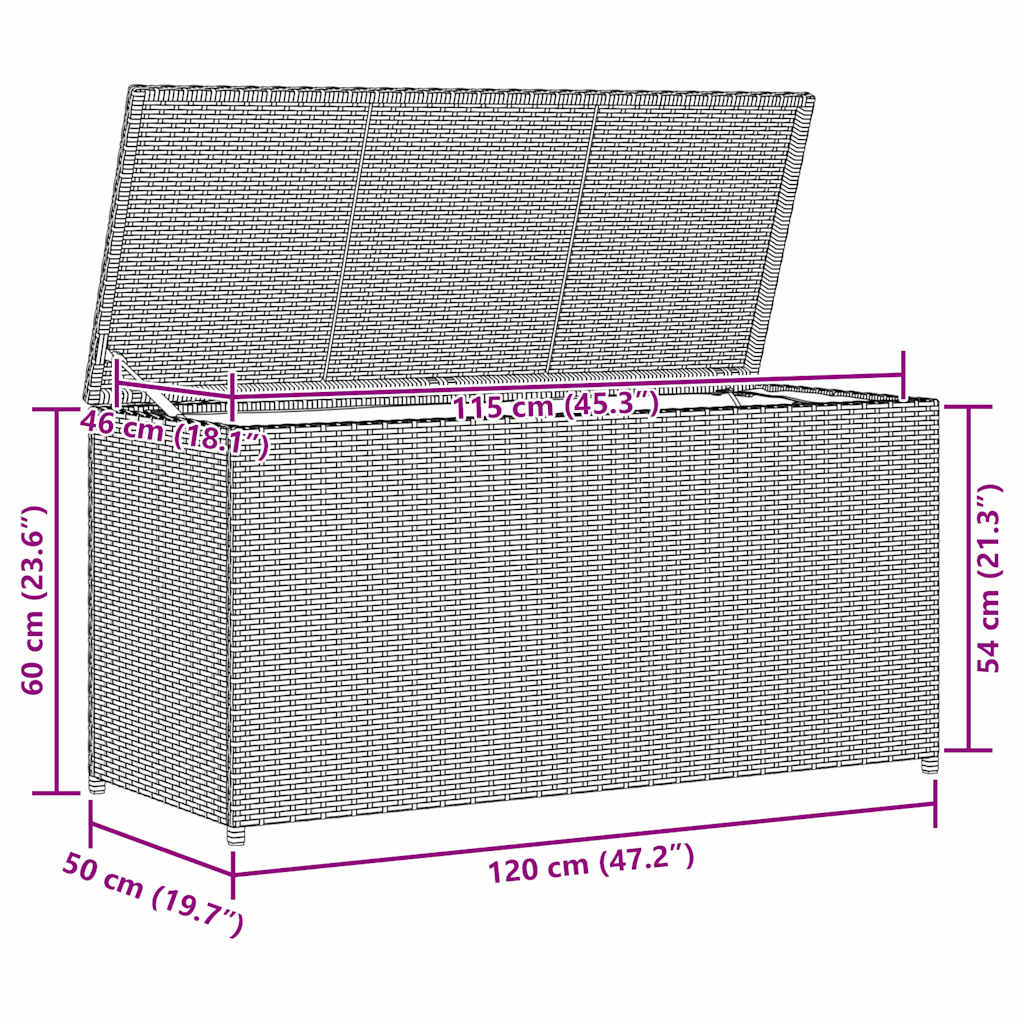 Tuinbox 120X50X60 Cm Poly Rattan