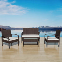 Loungeset Met Kussens Poly Rattan