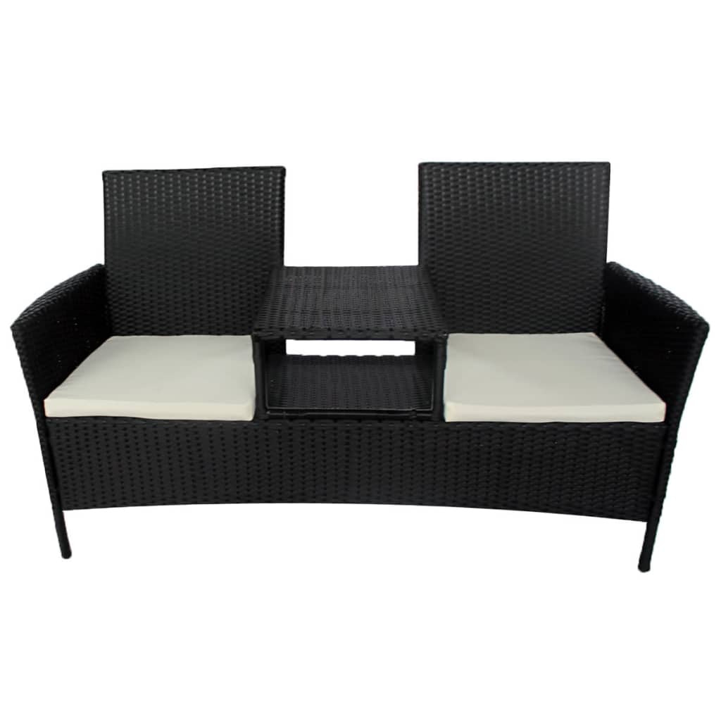 Tuinbank 2-Zits Met Tafeltje Poly Rattan