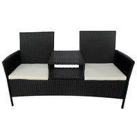 Tuinbank 2-Zits Met Tafeltje Poly Rattan