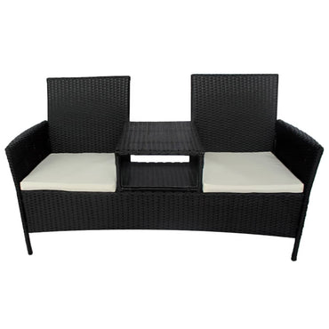 Tuinbank 2-Zits Met Tafeltje Poly Rattan