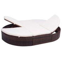 Ligbed Met Kussens 2-Persoons Poly Rattan