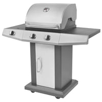 Gas Barbecue Grill Met Wiel Zilver Staal Met Metaal Slang