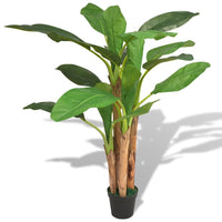 Kunst Bananenboom Met Pot Groen