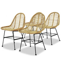 Eetkamerstoelen Rattan Natuurlijk 6 St