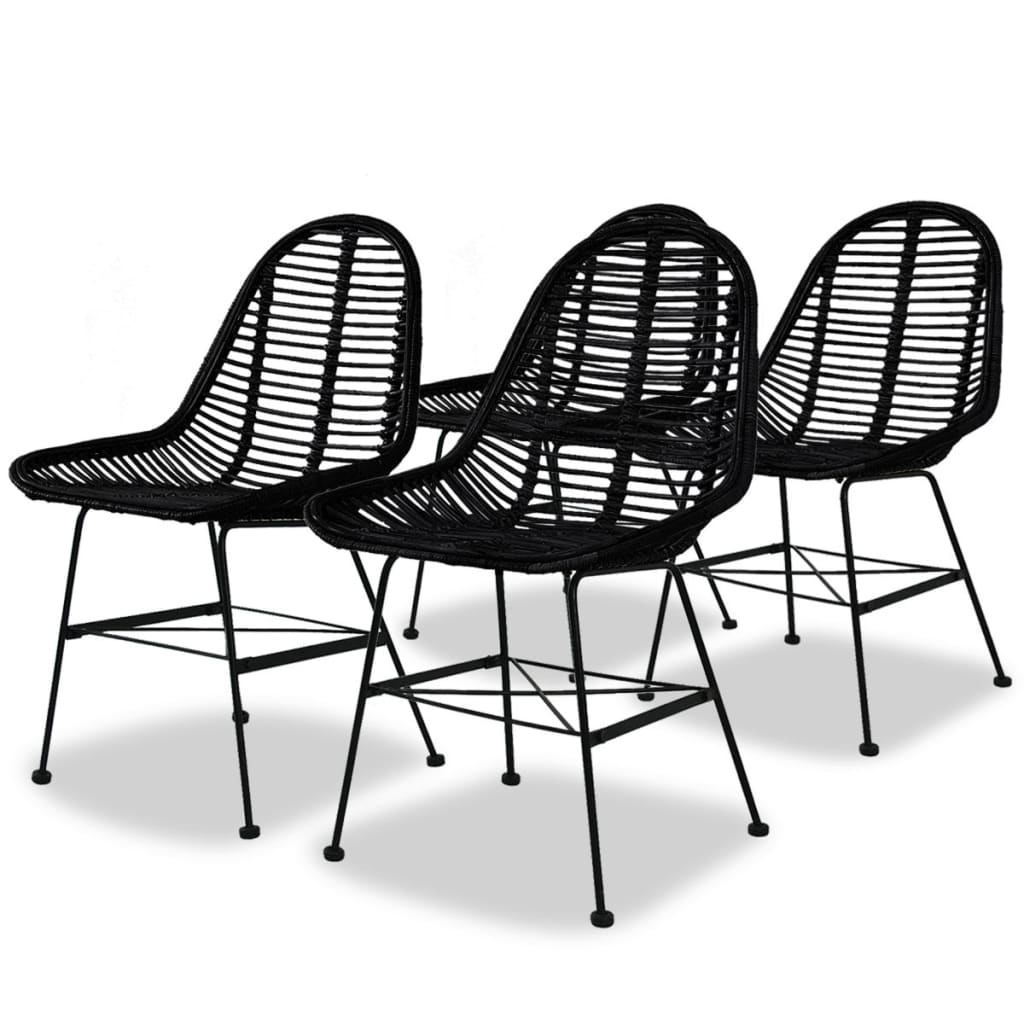 Eetkamerstoelen Rattan Natuurlijk 6 St