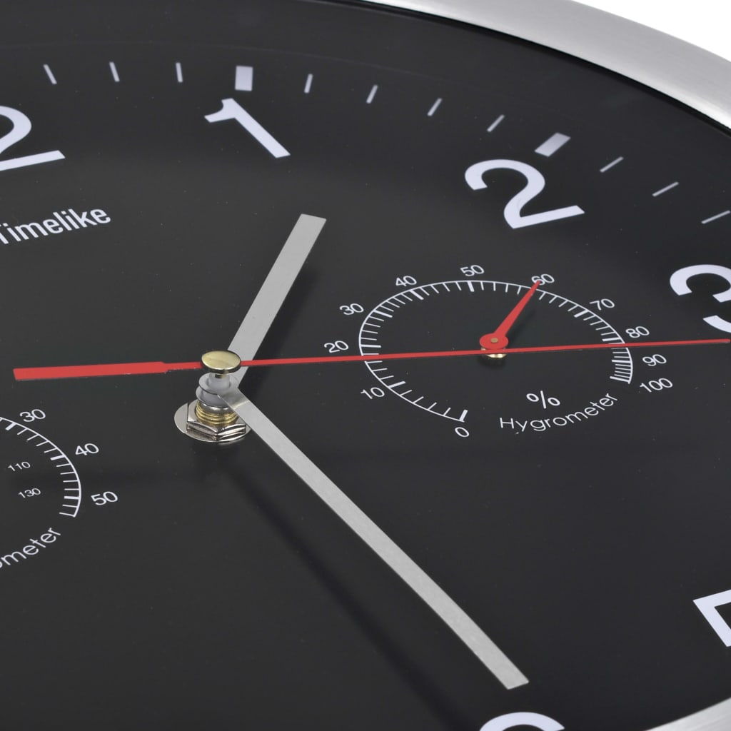 Wandklok Met Quartz-Mechanisme Hygrometer Thermometer 30 Cm