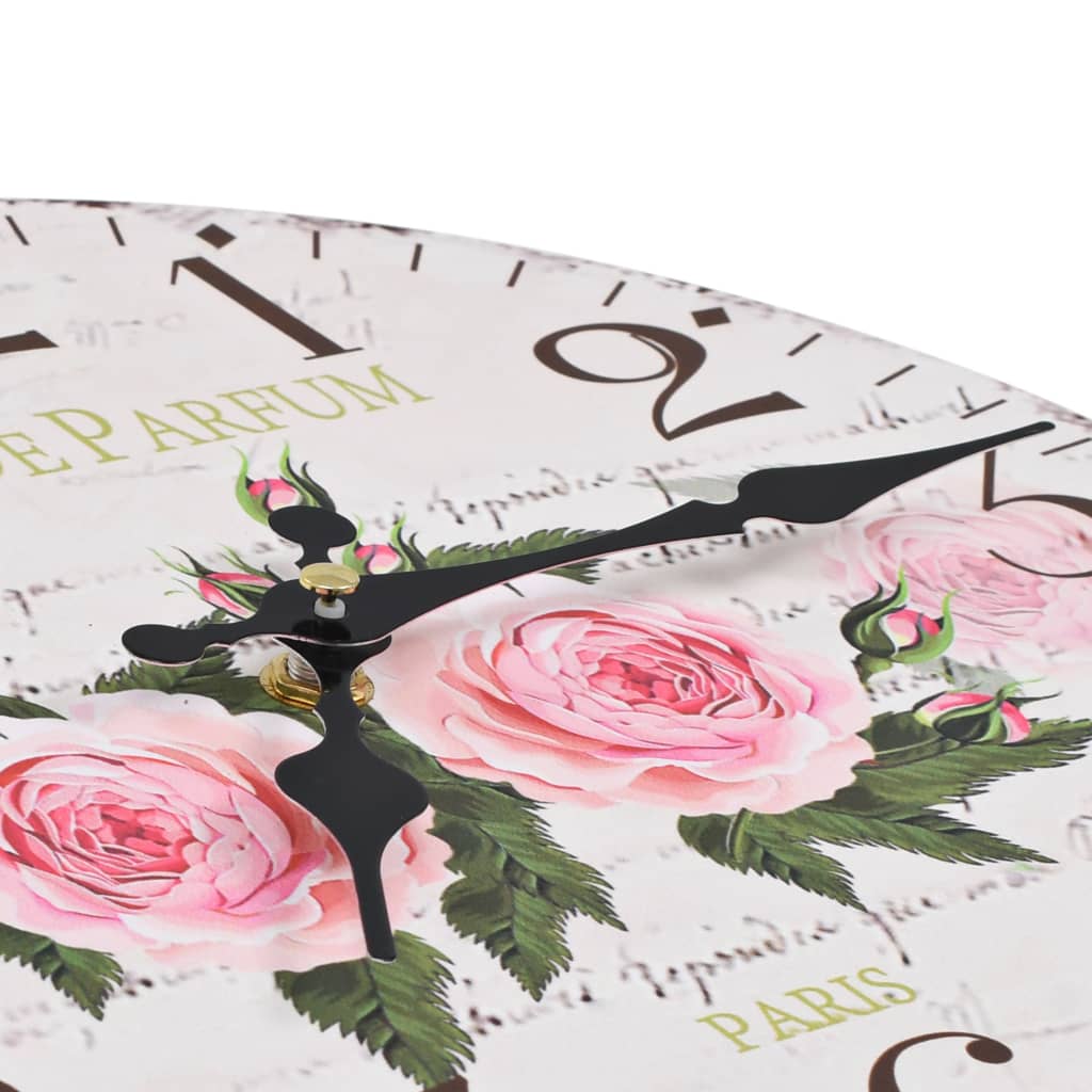 Wandklok Vintage Stijl Bloemen