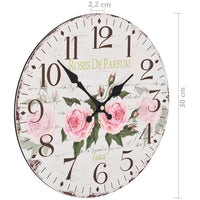 Wandklok Vintage Stijl Bloemen