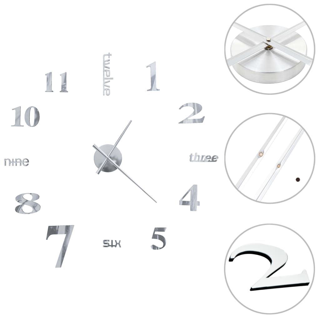3D-Wandklok 100 Cm Xxl Modern Kleurig