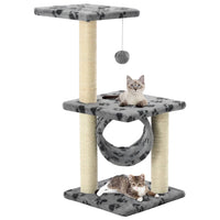 Kattenkrabpaal Met Sisal Krabpalen Pootafdrukken Beige