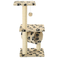 Kattenkrabpaal Met Sisal Krabpalen Pootafdrukken Beige
