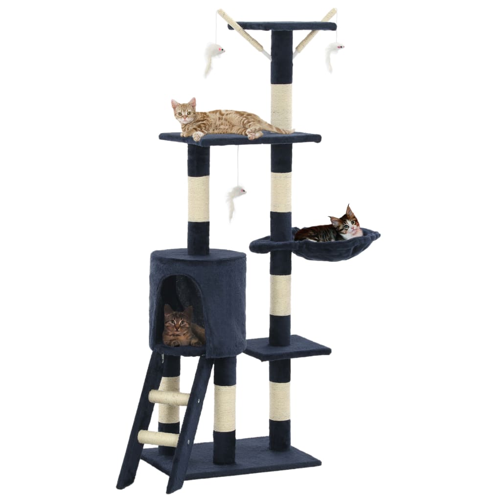 Kattenkrabpaal Met Sisal Krabpalen 138 Cm Pootafdrukken Grijs