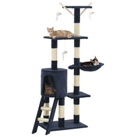 Kattenkrabpaal Met Sisal Krabpalen 138 Cm Pootafdrukken Grijs