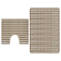 Badmattenset Handgeweven Jute En Stof Naturel En