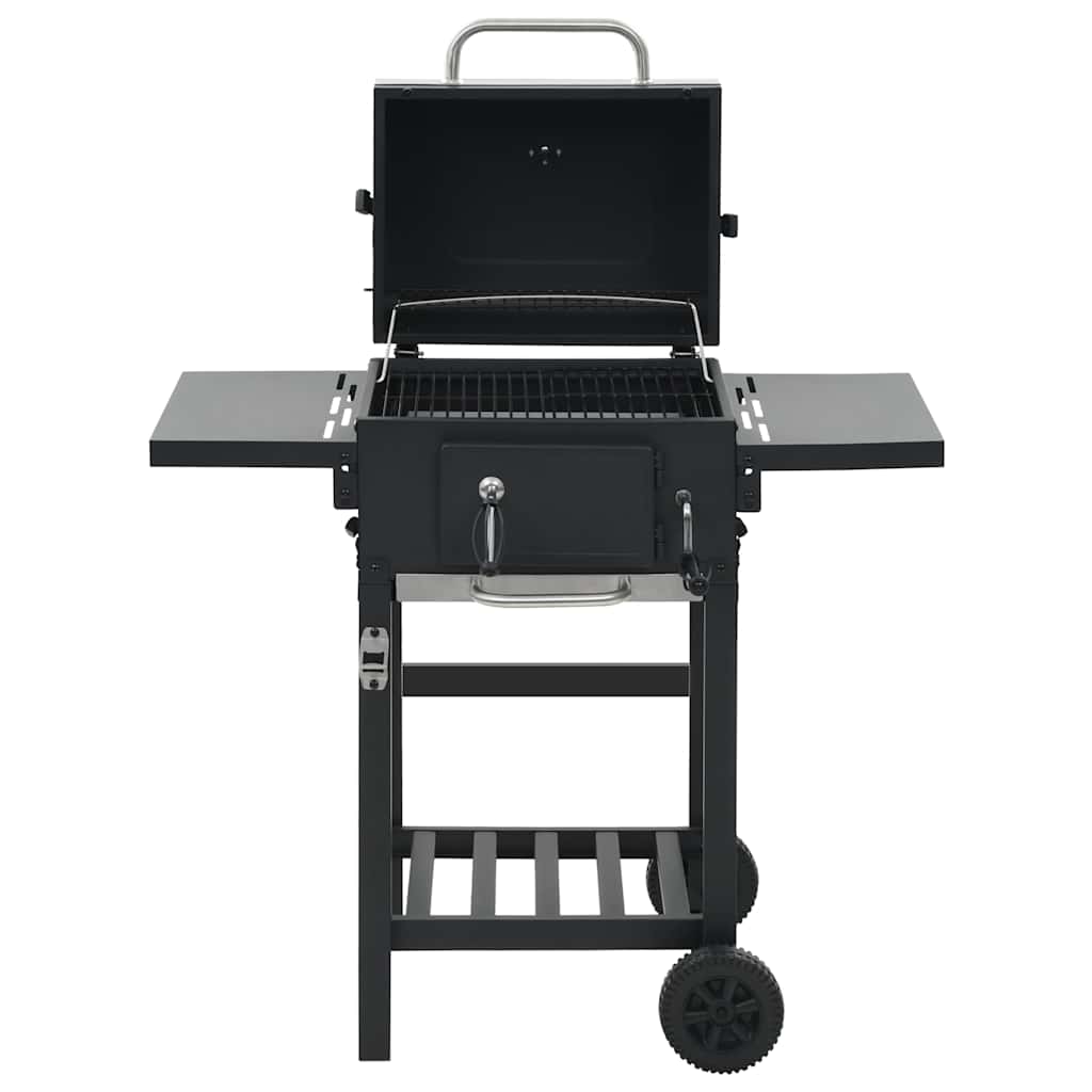 Houtskoolbarbecue Met Onderplank Zwart
