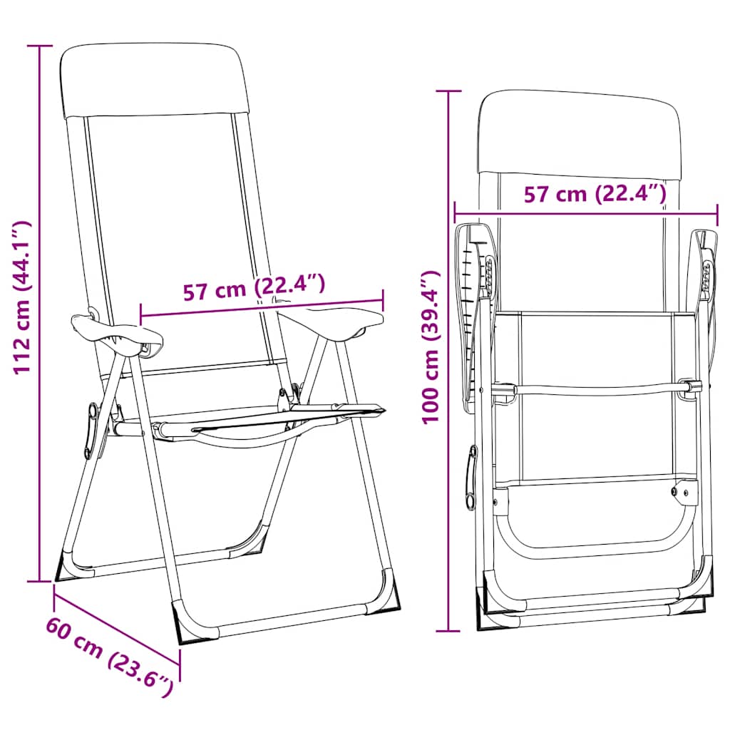 Campingstoelen Inklapbaar Aluminium 2 St