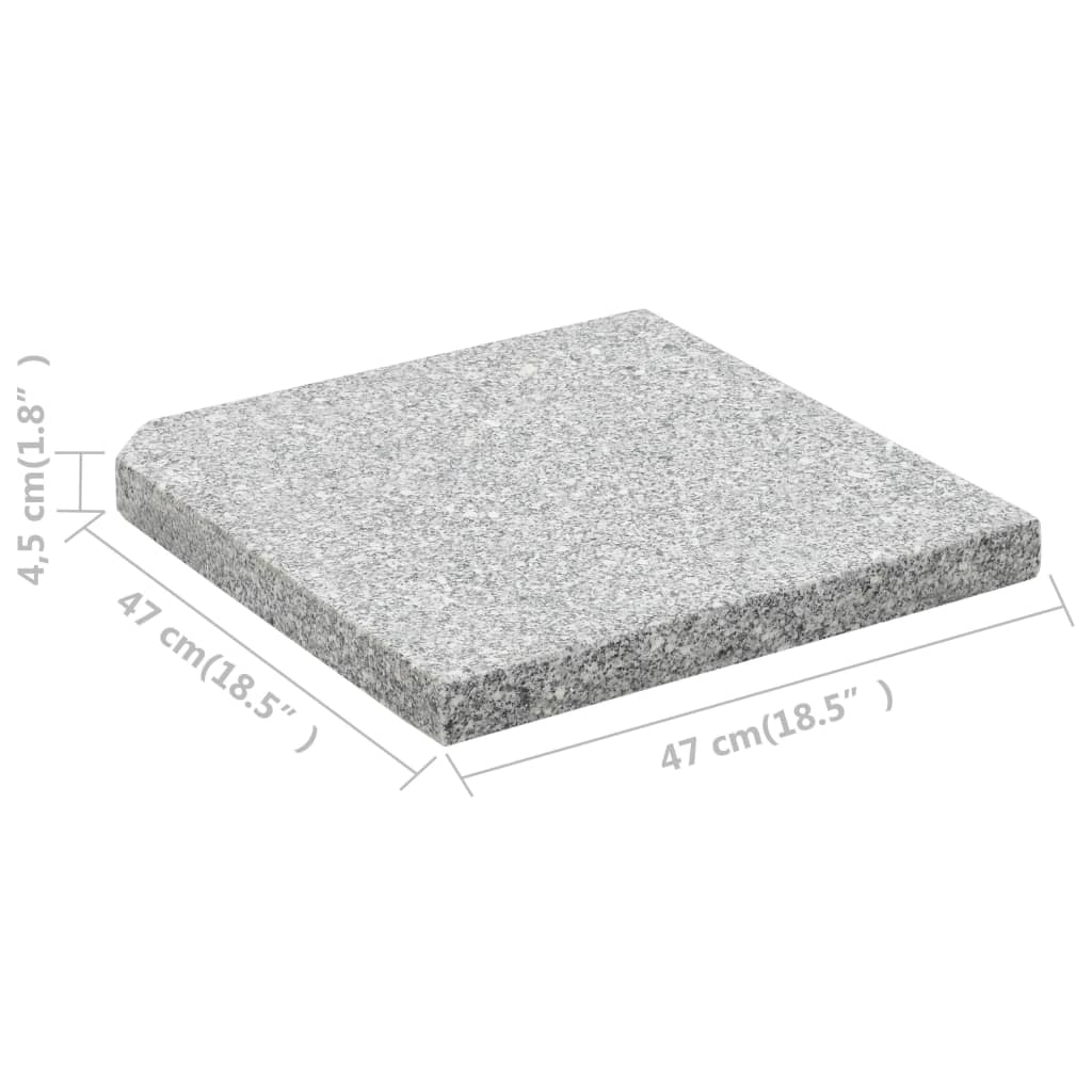 Parasolvoetplaat Vierkant 25 Kg Graniet