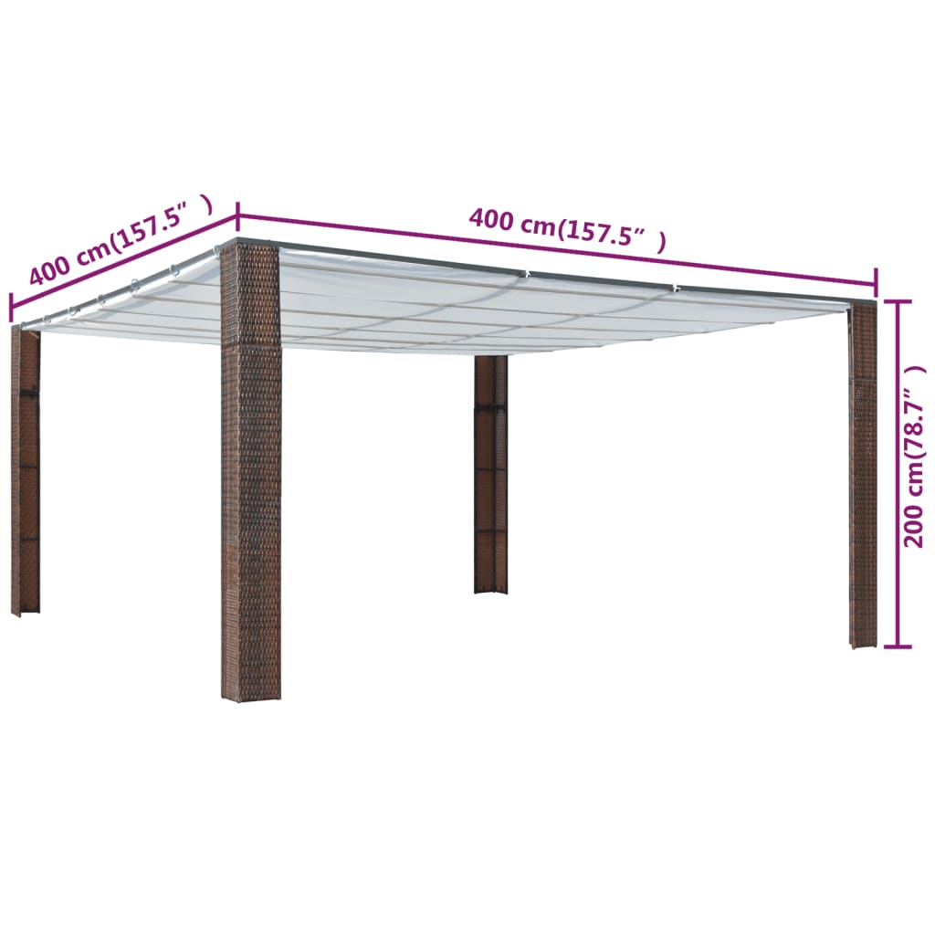 Prieel Met Dak Poly Rattan