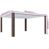 Prieel Met Dak Poly Rattan