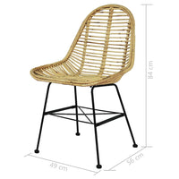 Eetkamerstoelen Rattan Natuurlijk 6 St