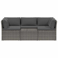 Loungeset Met Kussens 4-Delig Poly Rattan