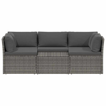 Loungeset Met Kussens 4-Delig Poly Rattan